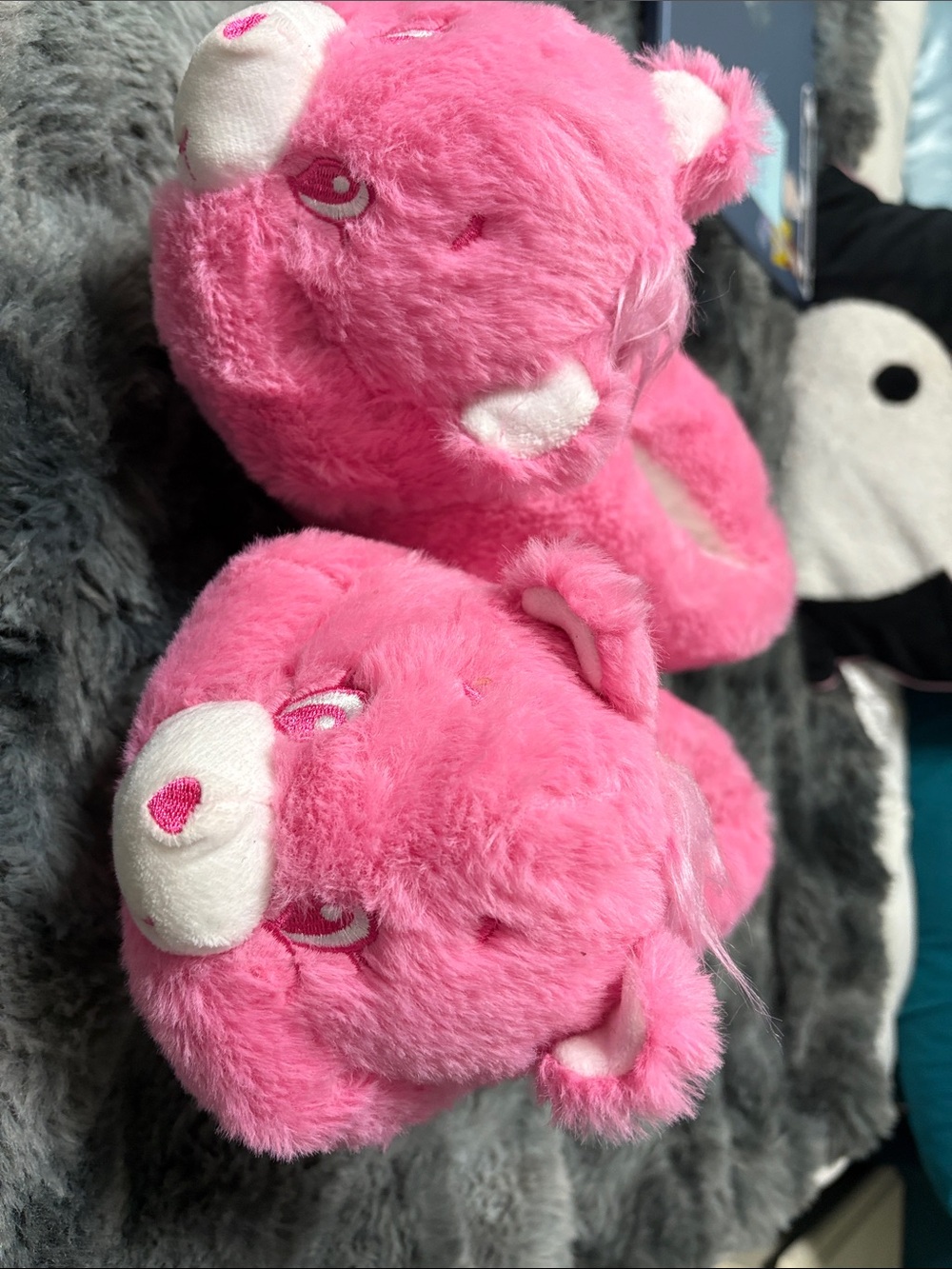 Care Bears Hot Pink Plush Bear Slippers